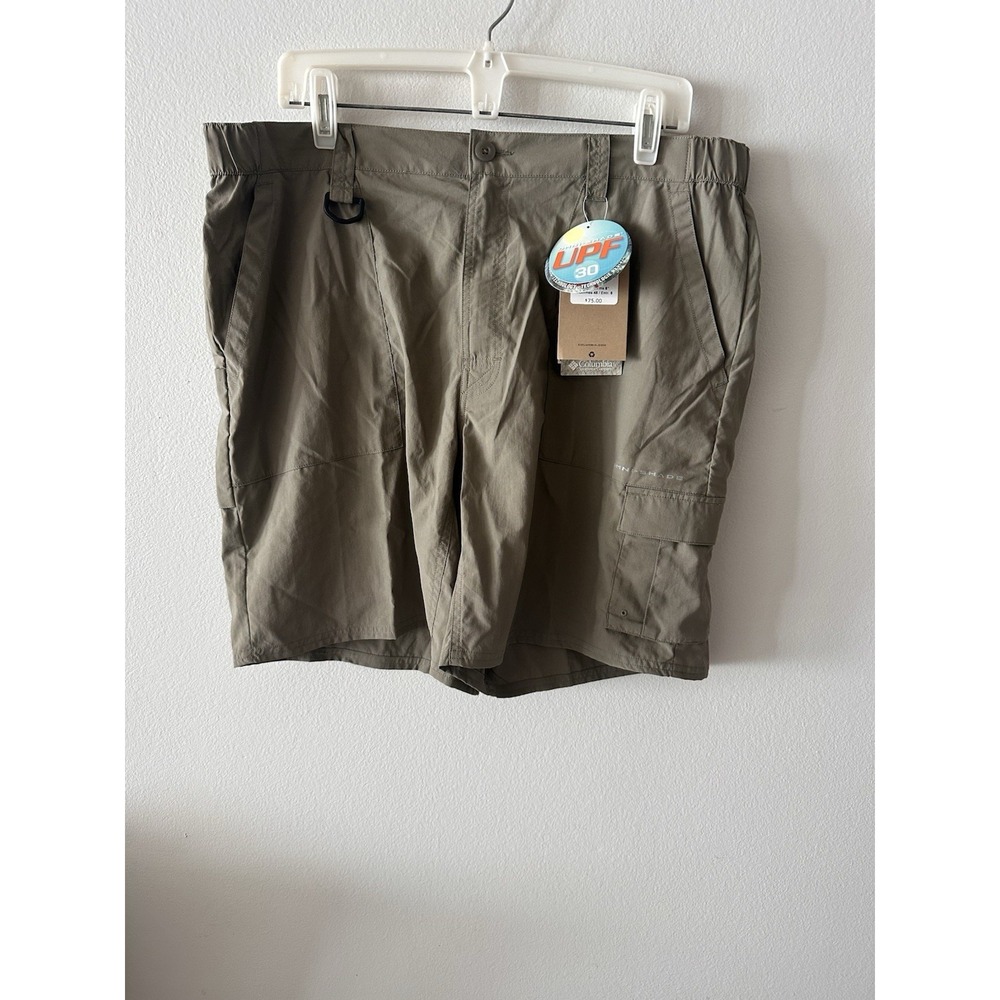 New Columbia PFG Shorts Mens 38x8 Olive Green UPF 30 Omni Shade Nylon Fishing